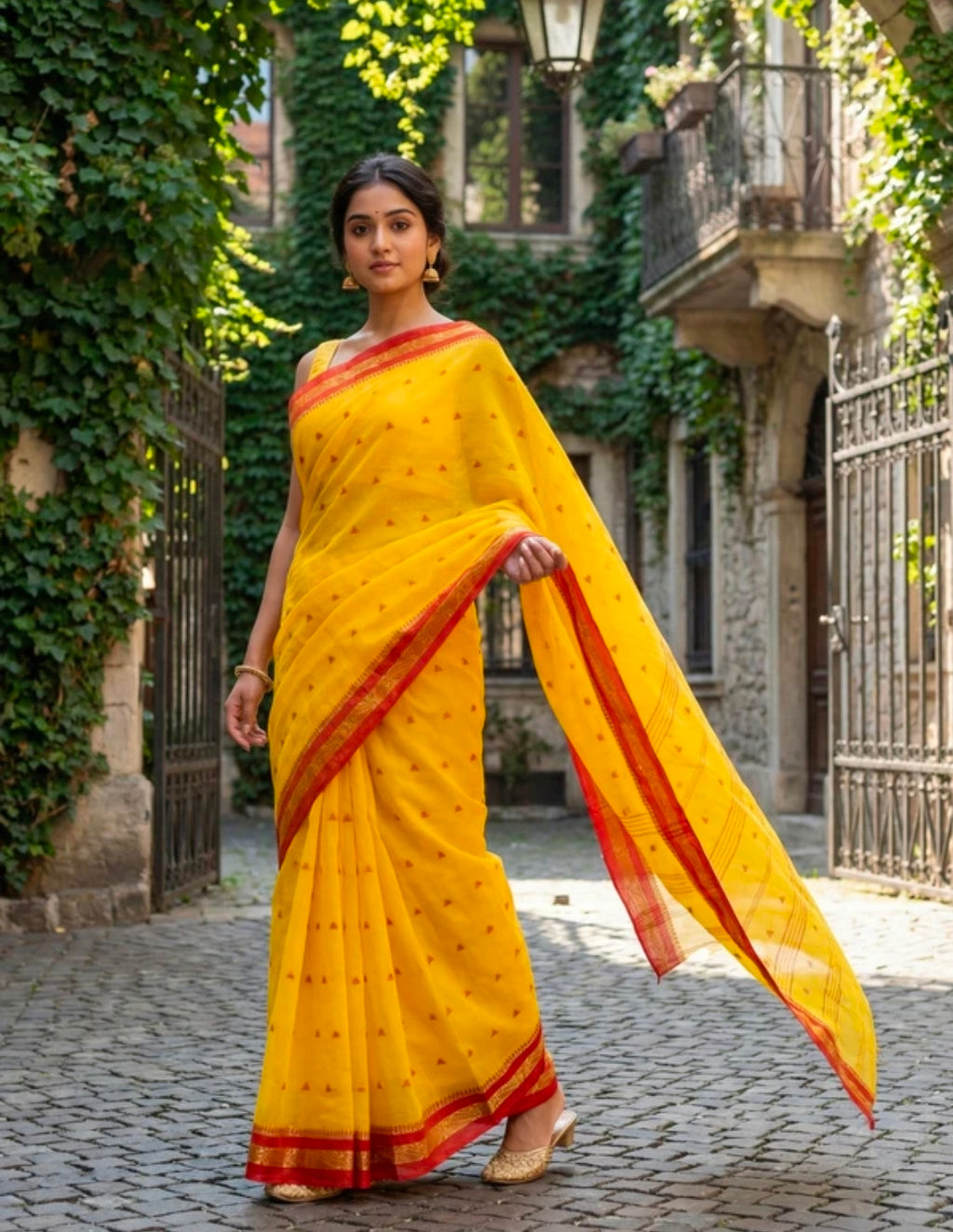 WoodenTant
Woven Tant Pure Cotton Saree (Yellow)