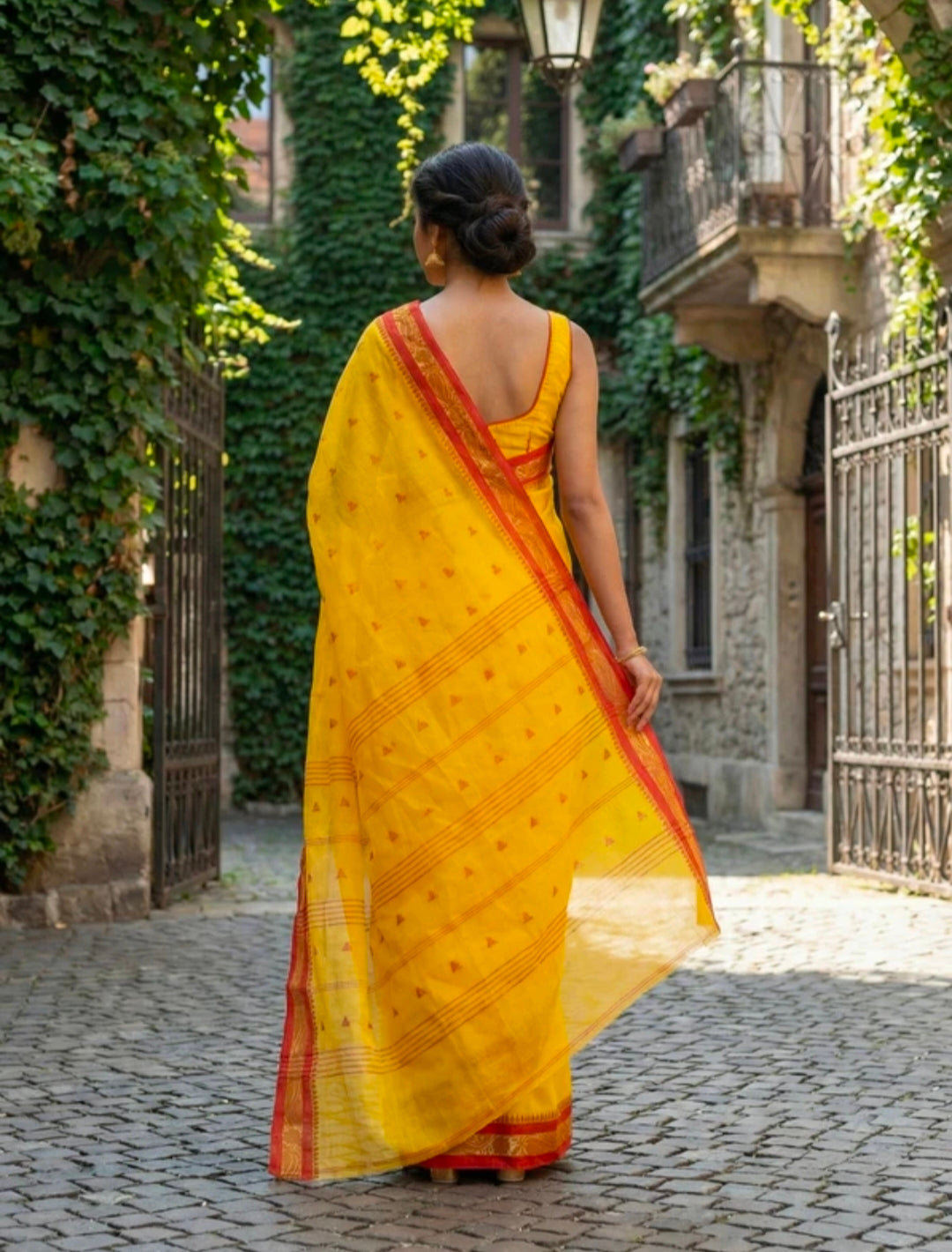 WoodenTant
Woven Tant Pure Cotton Saree (Yellow)