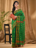Desh Bidesh
Woven, Self Design, Striped Bollywood Pure Cotton, 
Cotton Silk Saree (Green)